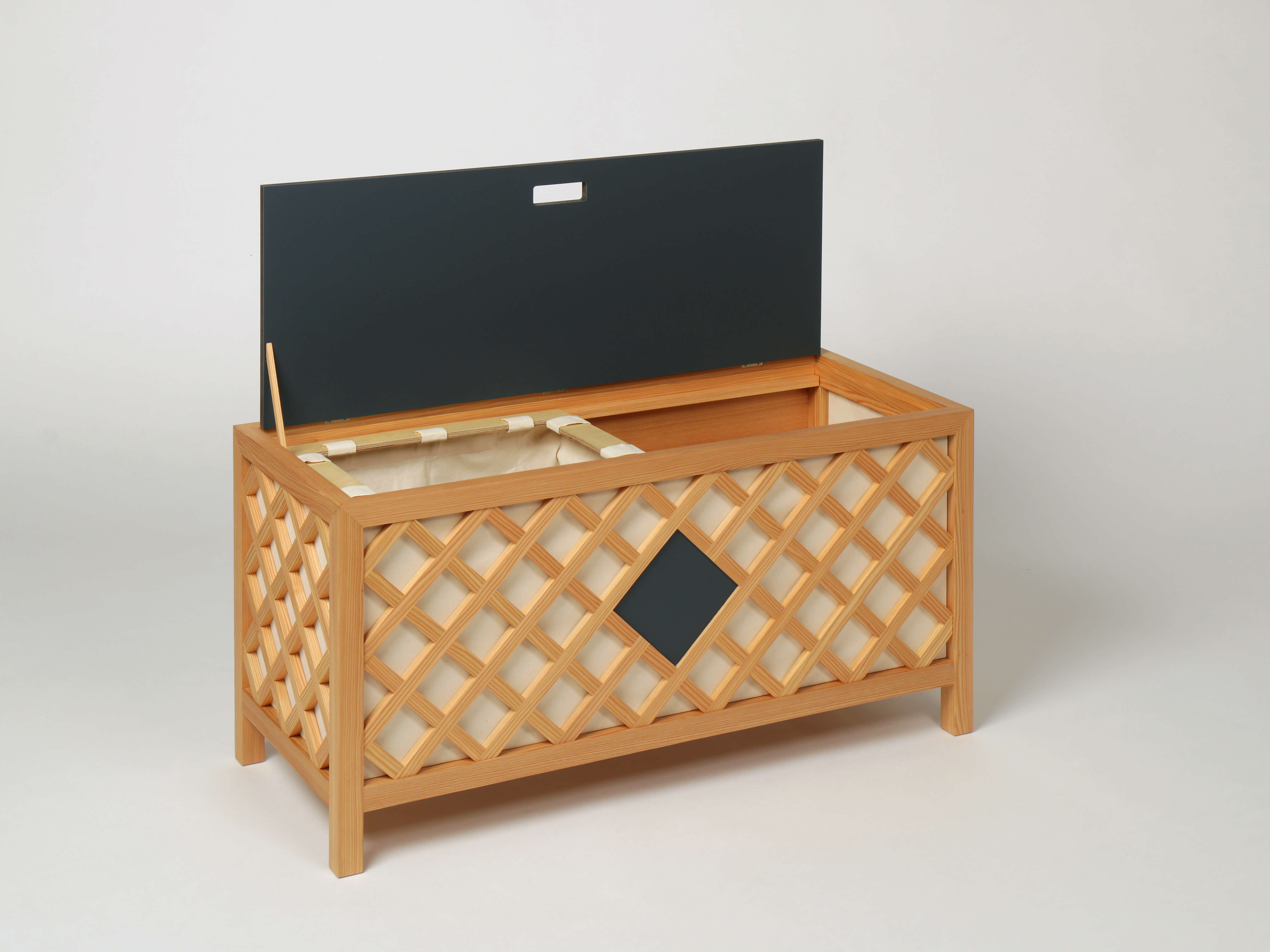 Wäschetruhe- Lärche-Linoleum